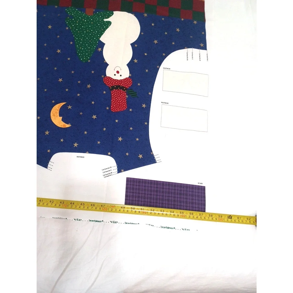 VTG Cranston Christmas Holiday Vest Santa Panel Cotton Fabric Snowman XS-L